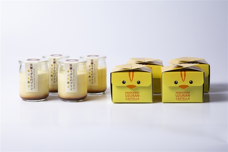 室蘭うずらのプリン&うずらんかすていらキューブ 各4個セット